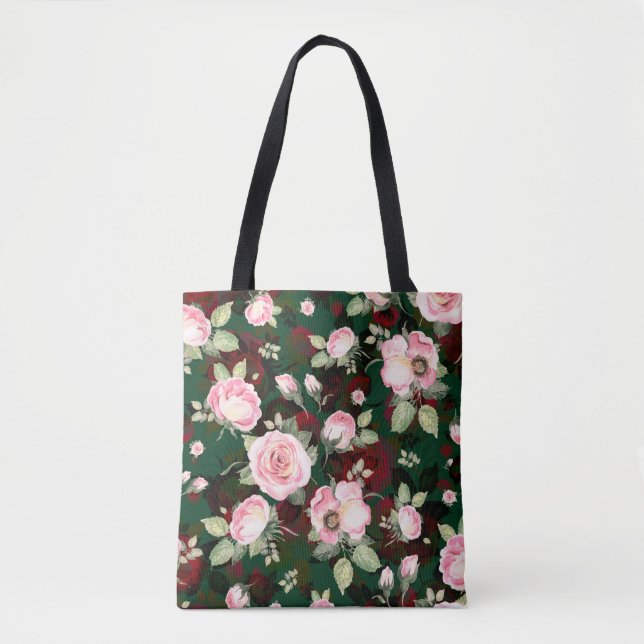 Abstract seamless lovely pattern drawn blooming ro tote bag (Front)