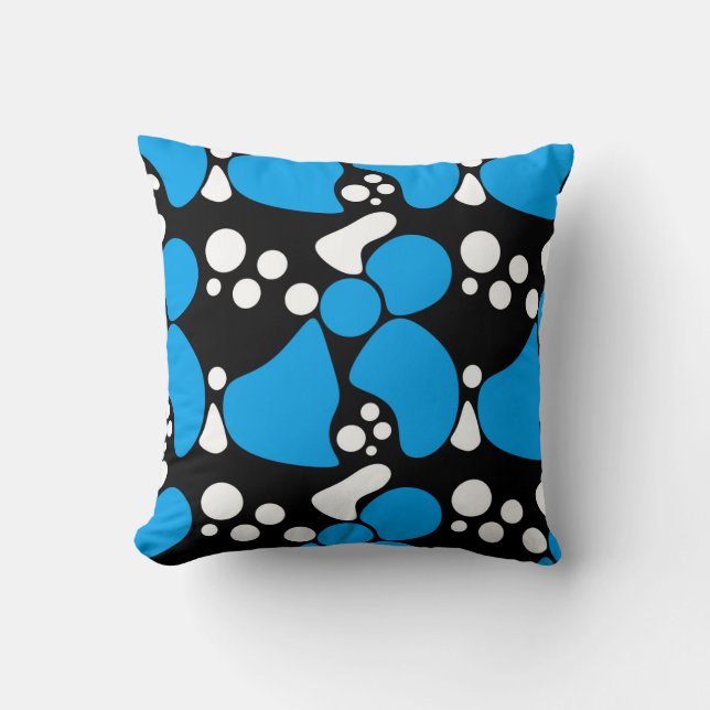 Abstract seamless moder print bright fun kids navy throw pillow (Front)
