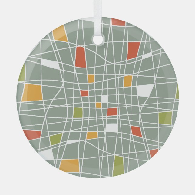 Abstract Seamless: Modern Pattern Design. Glass Ornament (Front)