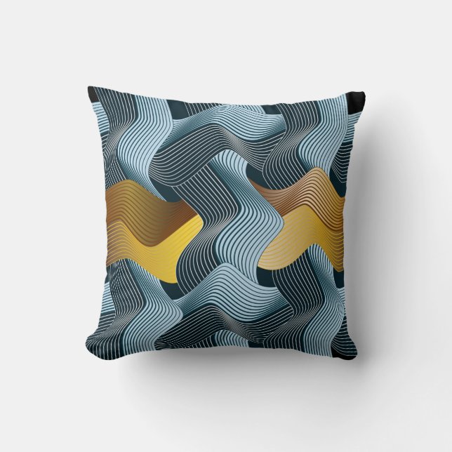 Abstract seamless ornament with waves throw pillow (Front)