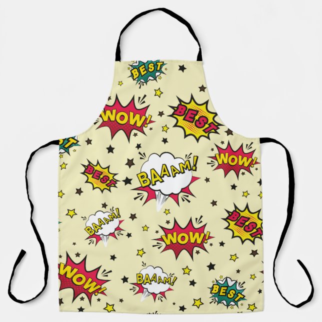 Abstract seamless patch pattern, vintage patch bac apron (Front)