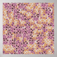 Abstract seamless pattern. Chaotic rounded squares