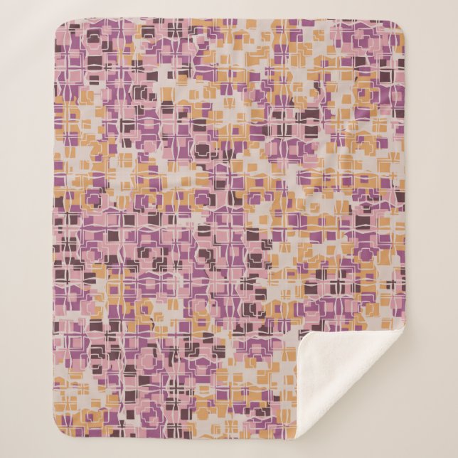 Abstract seamless pattern. Chaotic rounded squares Sherpa Blanket (Front)