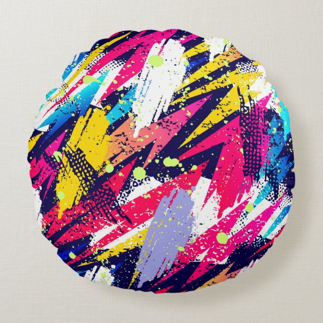 Abstract seamless pattern. Creative background wit Round Pillow (Front)