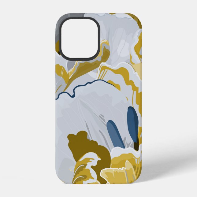 Abstract seamless pattern. Light gray,  yellow,  g iPhone Case (Back)