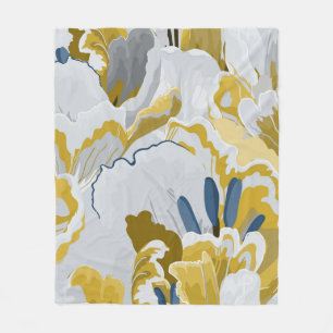 Abstract seamless pattern. Light grey, yellow, g Fleece Blanket