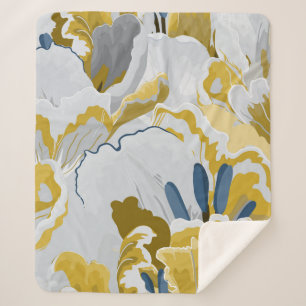 Abstract seamless pattern. Light grey, yellow, g Sherpa Blanket