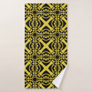 Abstract seamless pattern of black and gold colour bath towel