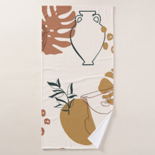 Abstract seamless pattern of Greek sculpture head Bath Towel