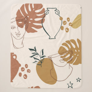 Abstract seamless pattern of Greek sculpture head  Sherpa Blanket