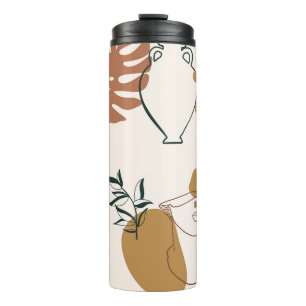 Abstract seamless pattern of Greek sculpture head  Thermal Tumbler