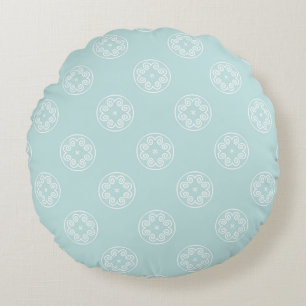 Abstract seamless pattern of Powder Blue color bac Round Pillow