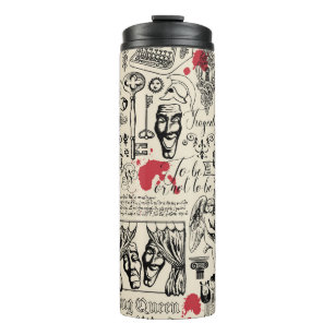 Abstract seamless pattern on the theme of theater  thermal tumbler