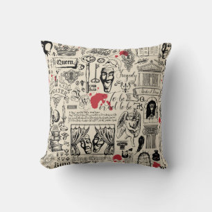 Abstract seamless pattern on the theme of theater  throw pillow
