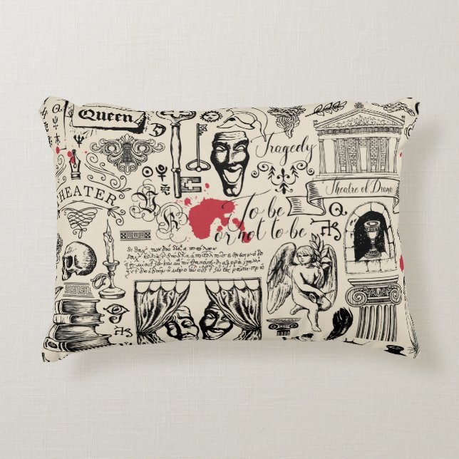 Abstract seamless pattern on the theme of theatre  accent pillow (Front)