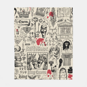Abstract seamless pattern on the theme of theatre  fleece blanket