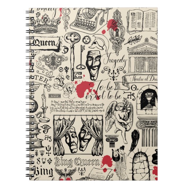 Abstract seamless pattern on the theme of theatre  notebook (Front)