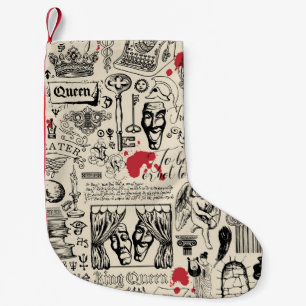 Abstract seamless pattern on the theme of theatre  small christmas stocking