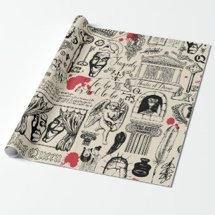 Abstract seamless pattern on the theme of theatre wrapping paper