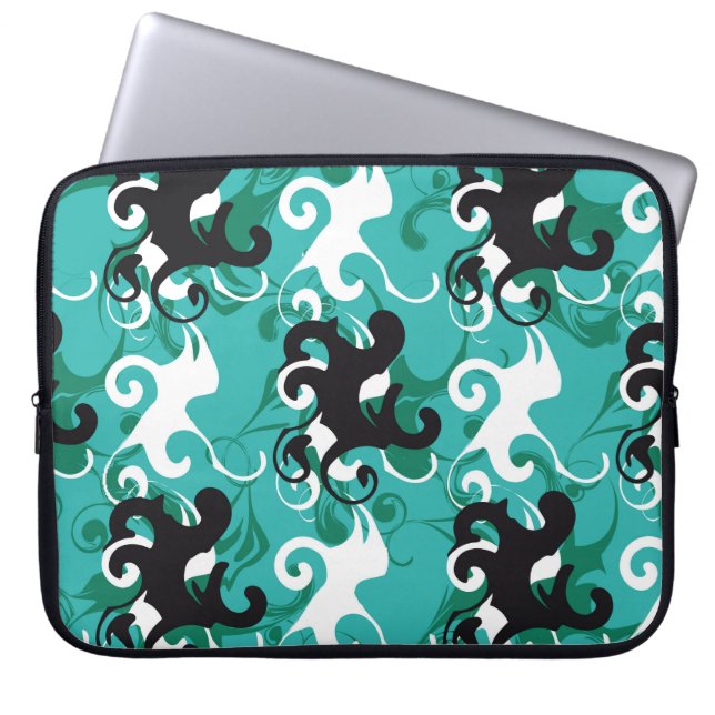 Abstract seamless pattern qualitative vintage illu laptop sleeve (Front)