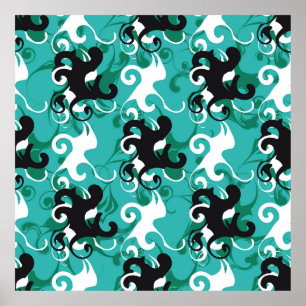 Abstract seamless pattern qualitative vintage illu poster