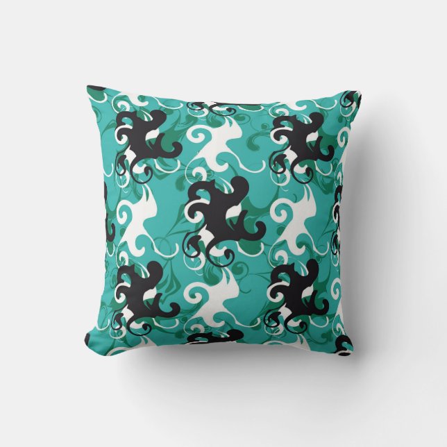 Abstract seamless pattern qualitative vintage illu throw pillow (Front)