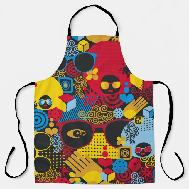 Abstract seamless pattern with black woman. digita apron (Front)