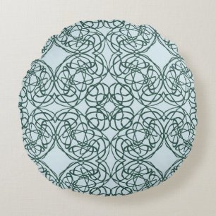 Abstract seamless pattern with city elements fraye round pillow