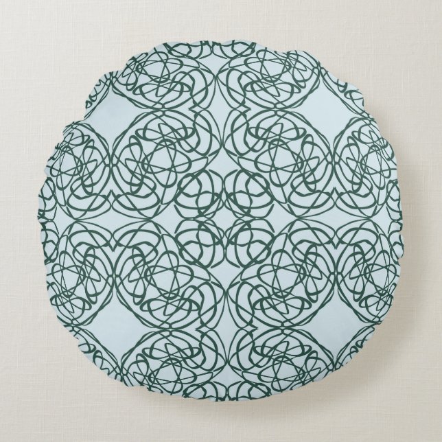 Abstract seamless pattern with city elements fraye round pillow (Front)