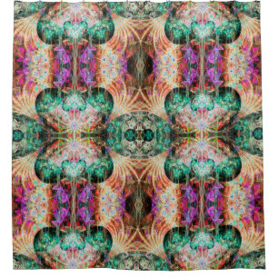 Abstract seamless pattern with flowers and decorat