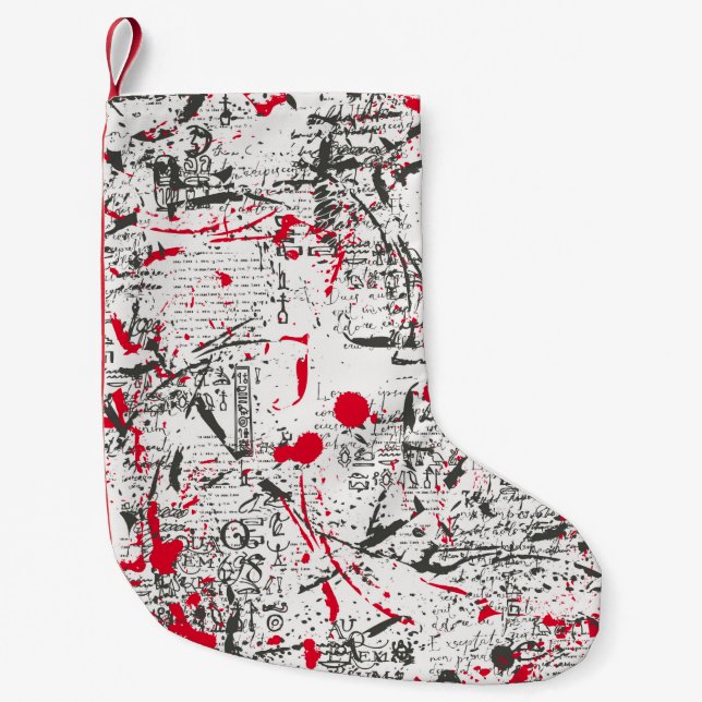 Abstract seamless pattern with fragments of unread small christmas stocking (Front)