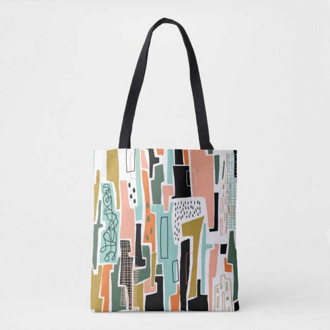 Abstract seamless pattern with geometric design tote bag (Front)