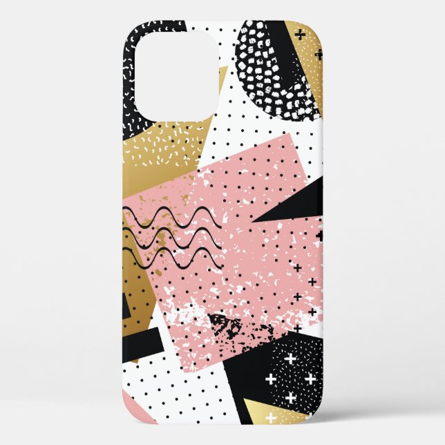 Abstract seamless pattern with gold foil pink blac Case-Mate iPhone case (Back)