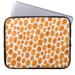 Abstract seamless pattern with golden polka dots laptop sleeve