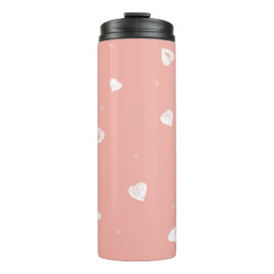 Abstract seamless pattern with hand drawing hearts thermal tumbler