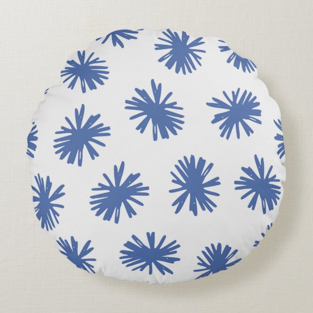 Abstract seamless pattern with hand drawn shapes i round pillow (Front)