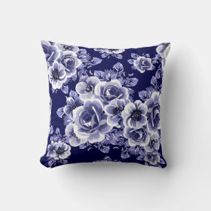 Abstract seamless pattern with plants, herbs and f throw pillow