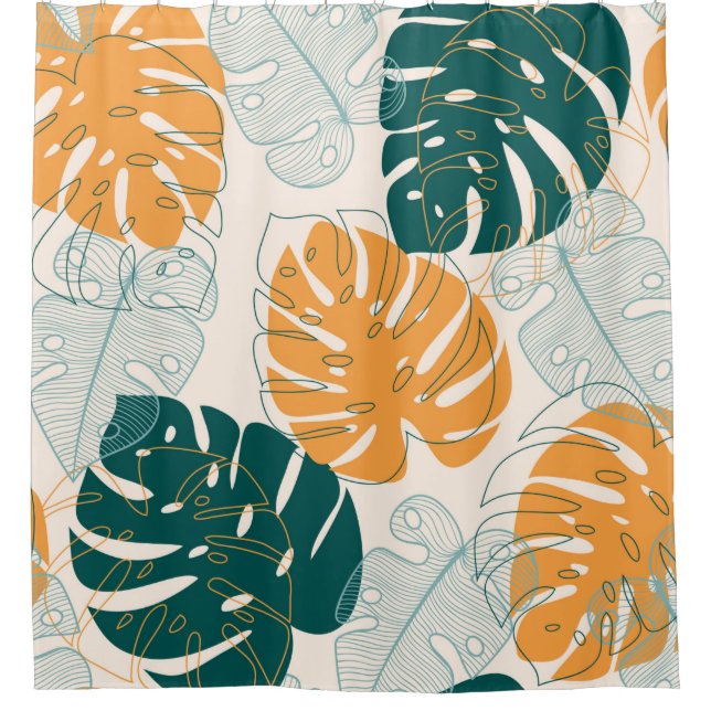 Abstract seamless pattern with tropical leaves and (Front)