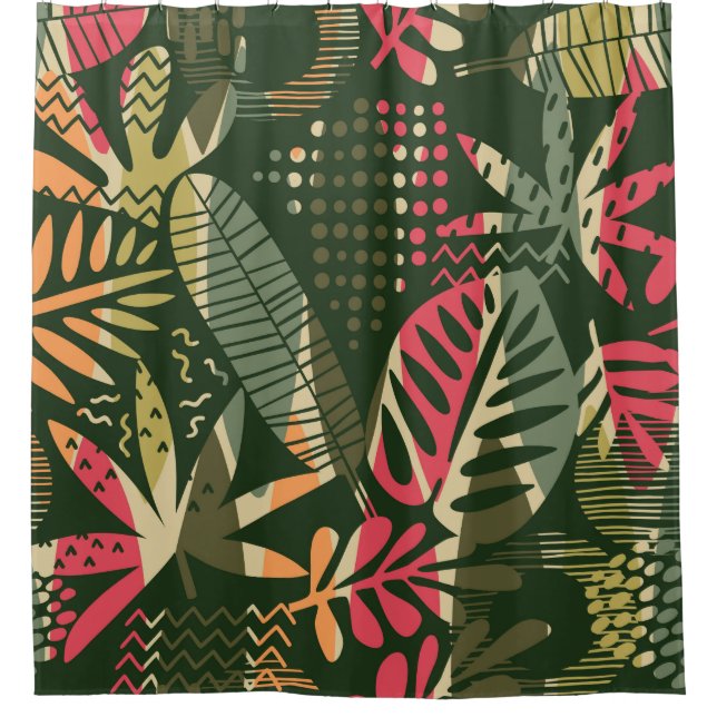 Abstract seamless pattern with tropical leaves. Ha (Front)