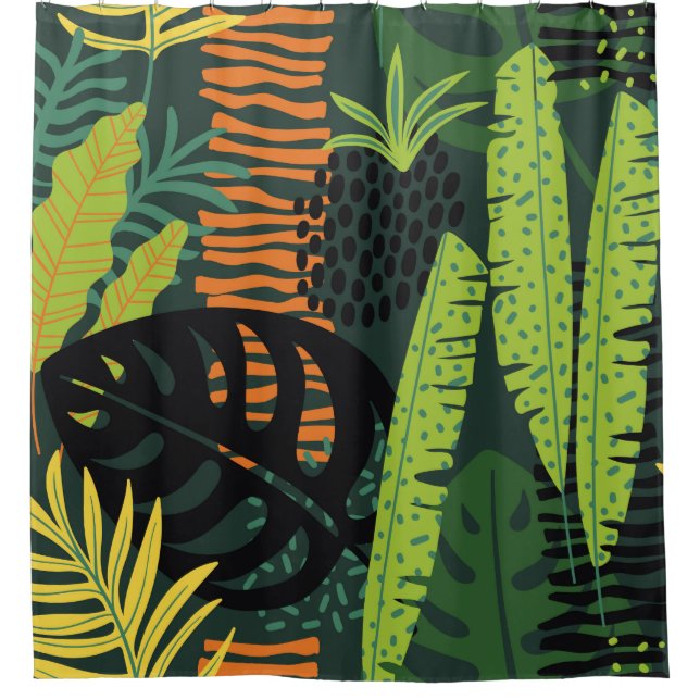 Abstract seamless pattern with tropical leaves. Ha (Front)