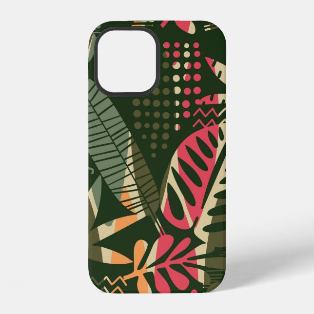 Abstract seamless pattern with tropical leaves. Ha iPhone Case (Back)