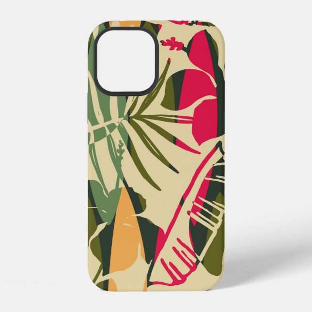 Abstract seamless pattern with tropical leaves. Ha iPhone Case (Back)