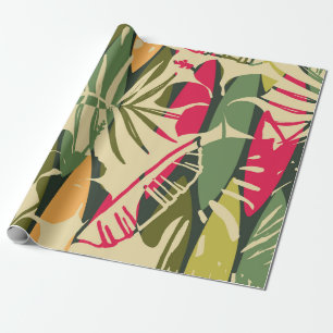 Abstract seamless pattern with tropical leaves. Ha Wrapping Paper