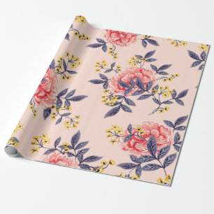 Abstract seamless pattern with vintage leaves and  wrapping paper