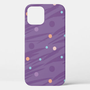 Abstract seamless purple pattern with circles and iPhone 12 case