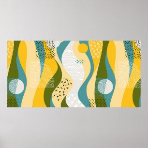 Abstract seamless space ornament consisting of smo poster