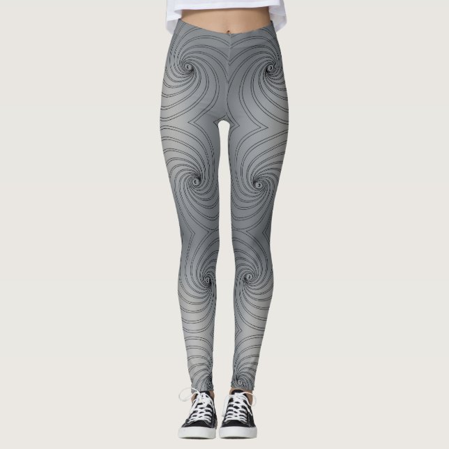 Abstract seamless spiral pattern leggings (Front)