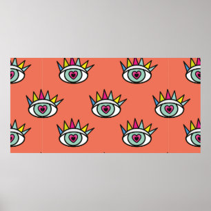 Abstract seamless sport eyes pattern Creative spor Poster