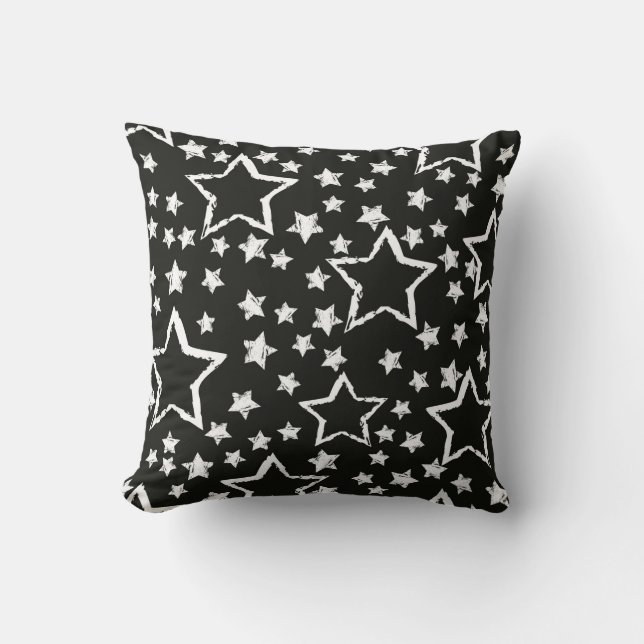 abstract seamless stars pattern. Grunge urban back Throw Pillow (Front)