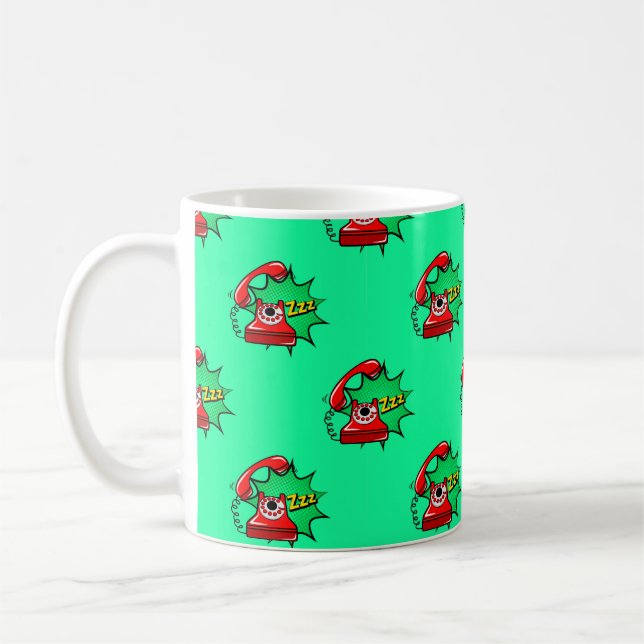 Abstract seamless telephone pattern. Creative tele Coffee Mug (Left)